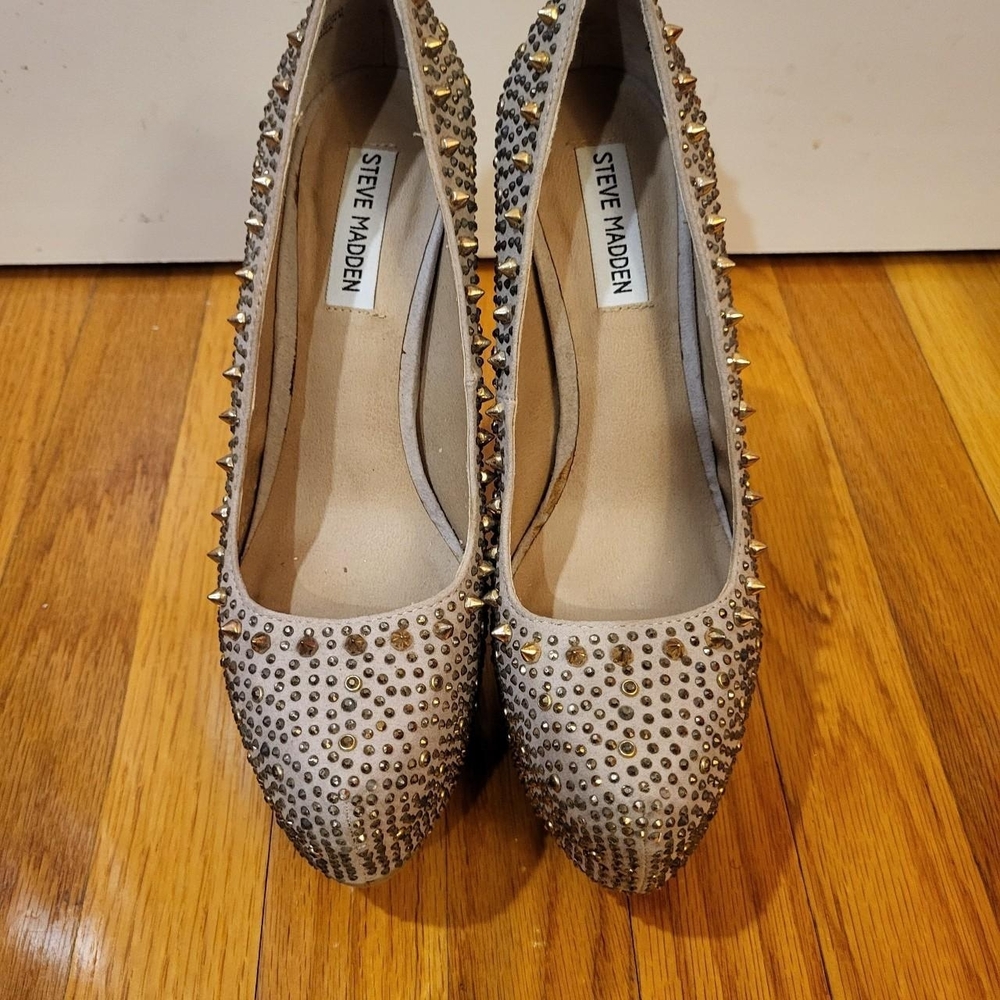 Steve Madden Silver Studded Heels